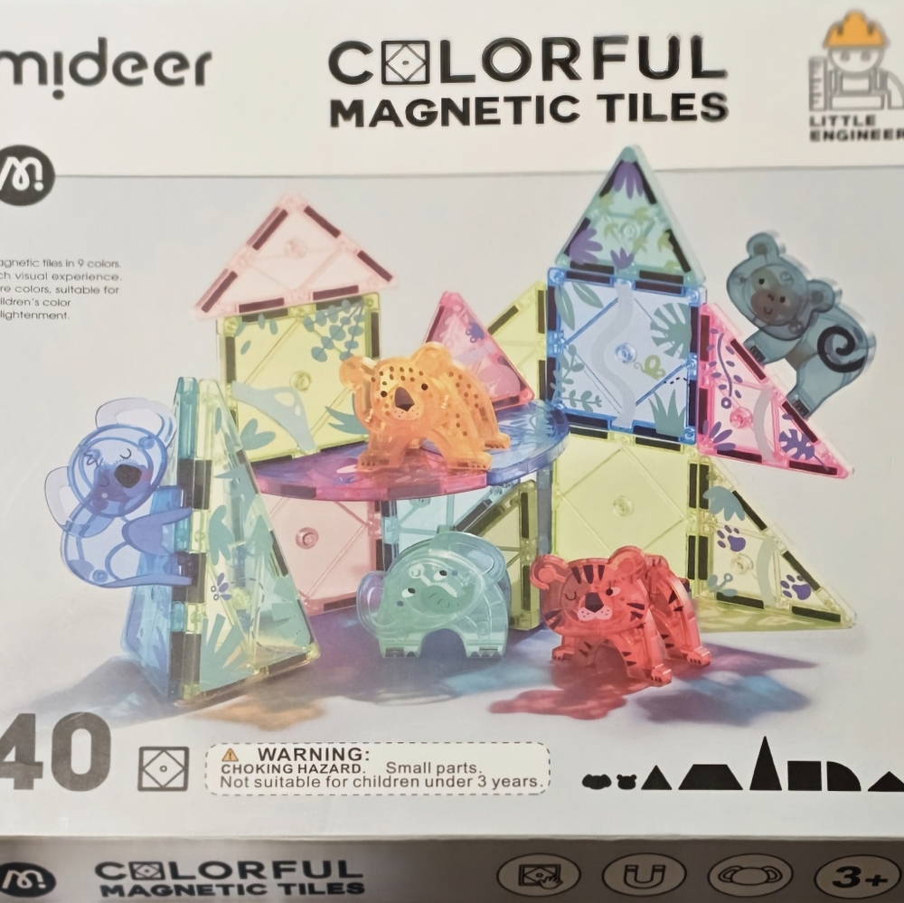40pcs. Mideer Magnetic Kids Tiles
